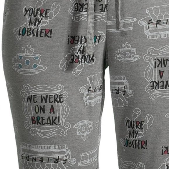 y2k new FRIENDS PJs Pajama Set Top w Pants TV show Sleepwear MEDIUM 8 10 - Picture 7 of 13
